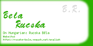 bela rucska business card