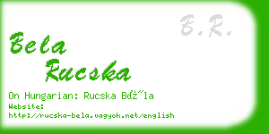 bela rucska business card